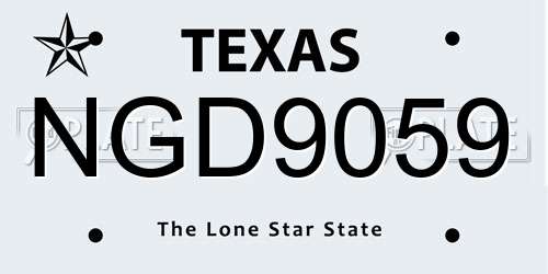 NGD9059 Texas License Plate