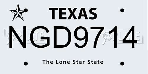 NGD9714 Texas License Plate