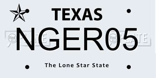 NGER05 Texas License Plate