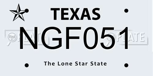 NGF051 Texas License Plate