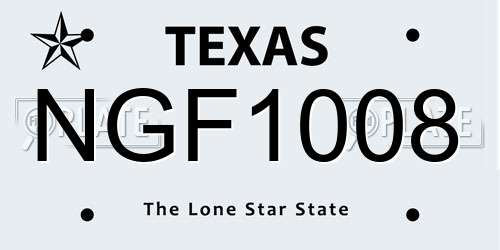 NGF1008 Texas License Plate