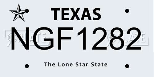 NGF1282 Texas License Plate