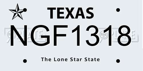 NGF1318 Texas License Plate