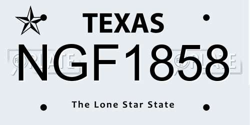 NGF1858 Texas License Plate