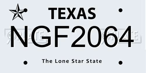 NGF2064 Texas License Plate