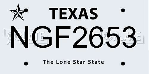 NGF2653 Texas License Plate