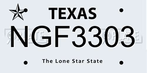 NGF3303 Texas License Plate