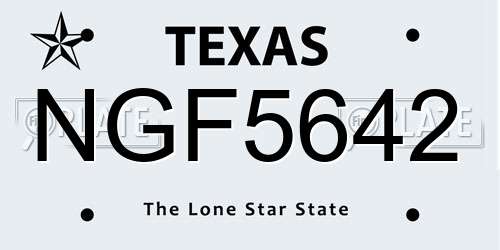 NGF5642 Texas License Plate