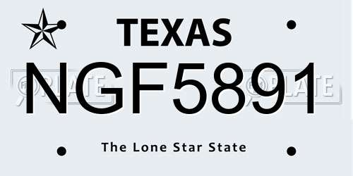 NGF5891 Texas License Plate