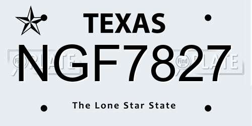NGF7827 Texas License Plate
