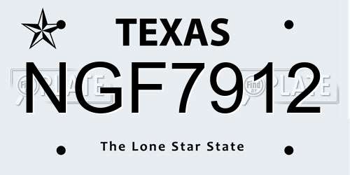 NGF7912 Texas License Plate