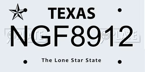 NGF8912 Texas License Plate
