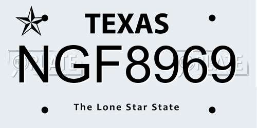 NGF8969 Texas License Plate