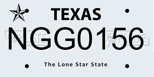 NGG0156 Texas License Plate