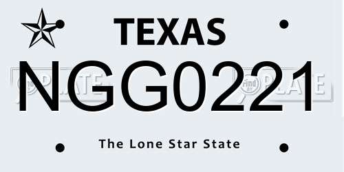 NGG0221 Texas License Plate