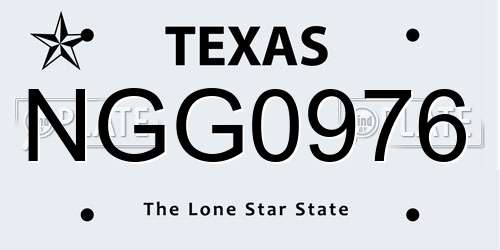 NGG0976 Texas License Plate