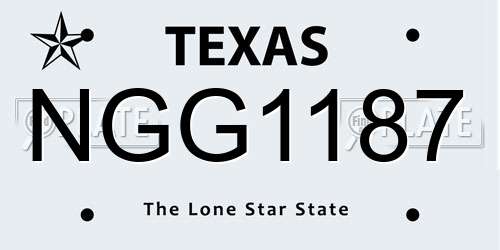 NGG1187 Texas License Plate