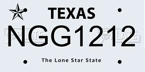 NGG1212 Texas License Plate