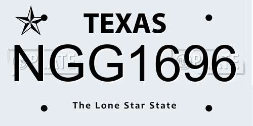 NGG1696 Texas License Plate