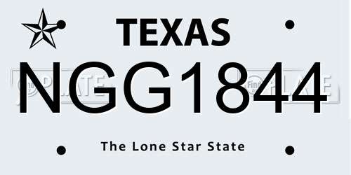NGG1844 Texas License Plate