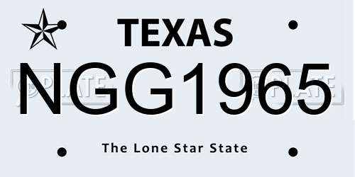 NGG1965 Texas License Plate