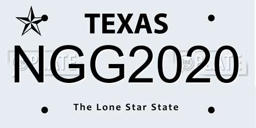 NGG2020 Texas License Plate