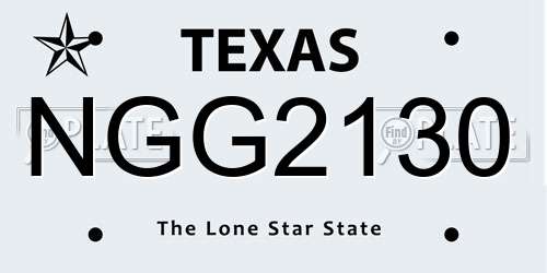 NGG2130 Texas License Plate