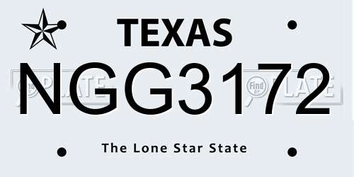 NGG3172 Texas License Plate