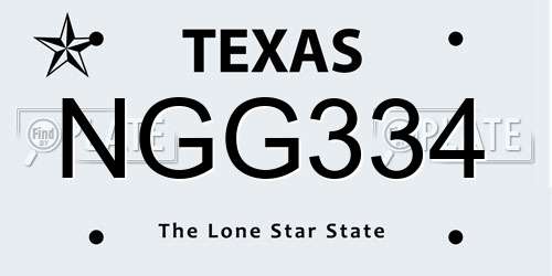 NGG334 Texas License Plate