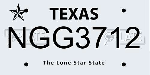 NGG3712 Texas License Plate
