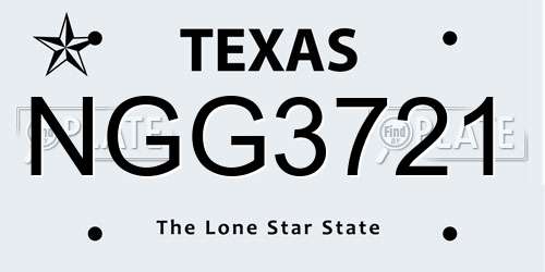 NGG3721 Texas License Plate