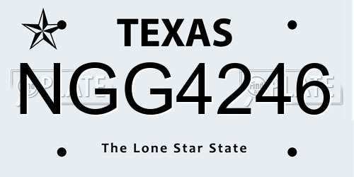 NGG4246 Texas License Plate