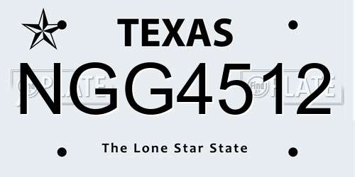 NGG4512 Texas License Plate