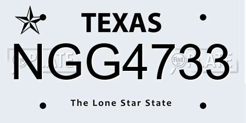 NGG4733 Texas License Plate