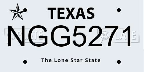 NGG5271 Texas License Plate
