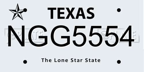 NGG5554 Texas License Plate