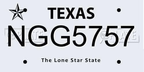 NGG5757 Texas License Plate