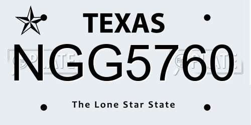 NGG5760 Texas License Plate