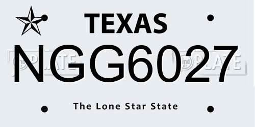 NGG6027 Texas License Plate
