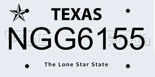 NGG6155 Texas License Plate