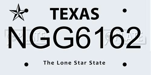 NGG6162 Texas License Plate