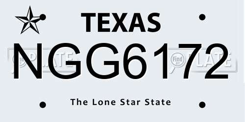 NGG6172 Texas License Plate