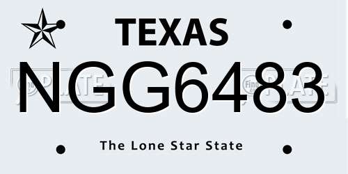 NGG6483 Texas License Plate