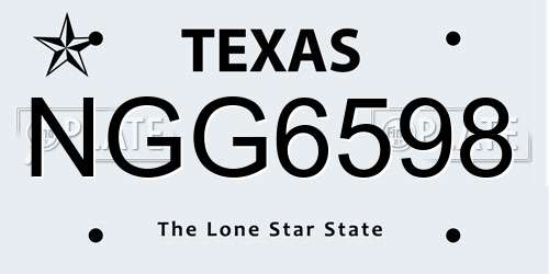 NGG6598 Texas License Plate