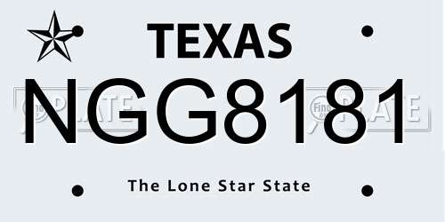 NGG8181 Texas License Plate