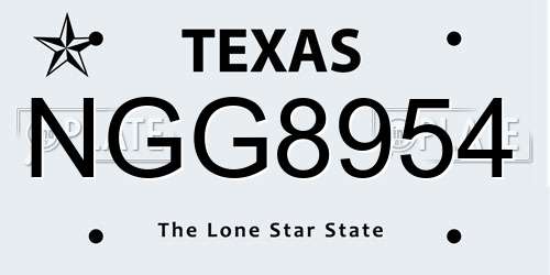 NGG8954 Texas License Plate
