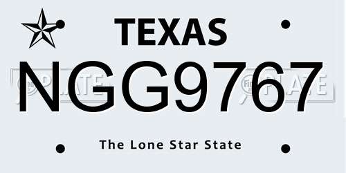 NGG9767 Texas License Plate
