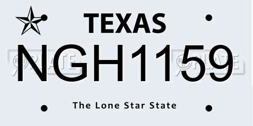 NGH1159 Texas License Plate