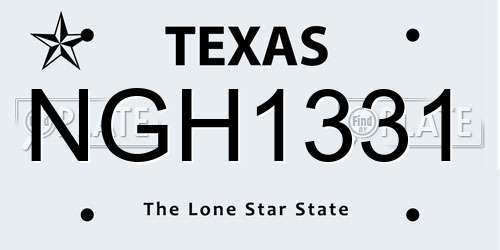 NGH1331 Texas License Plate