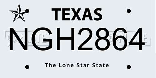 NGH2864 Texas License Plate